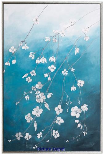Picture of White Flower in Blue OP0715-1