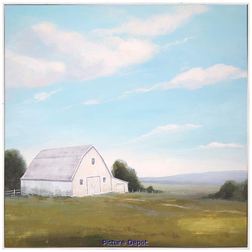 Picture of White Wooden Barn             OP1886-1