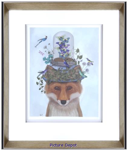 Picture of Fox with Butterfly Bell Jar   GL01795
