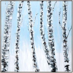 Picture of Birches on Blue            OP00310-1