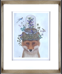 Picture of Fox with Butterfly Bell Jar   GL01795