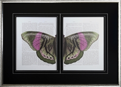 Picture of Butterfly in Green and Pink A & B   GL0296