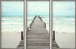 Picture of Triptych Long Wooden Dock           GL1705