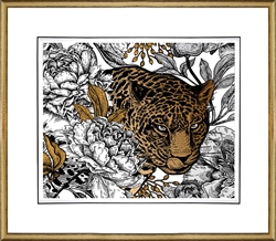 Picture of Leopard and Peonies           GL2665