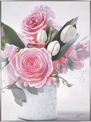 Picture of White Tulips and Pink Roses          OP1877-1