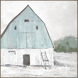 Picture of Light Blue Barn           OP2039-1