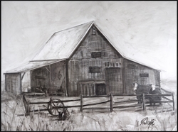 Picture of Gray Wooden Barn           OP2062-1