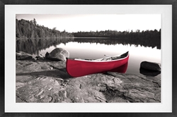 Picture of Red Canoe On The Rock        GL357