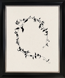 Picture of Black Leaves in Circle          GL3745