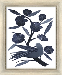 Picture of Bird on Blue Flower       GL3747